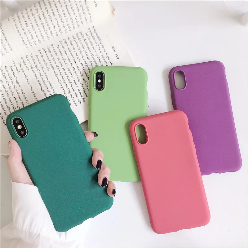 Matte Couple Solid Color Cover Phone Case For Xiaomi Redmi Note Mi 7 8 8SE 9 9SE 9T CC9 CC9E Lite K20 Soft TPU Silicone Funda | Мобильные