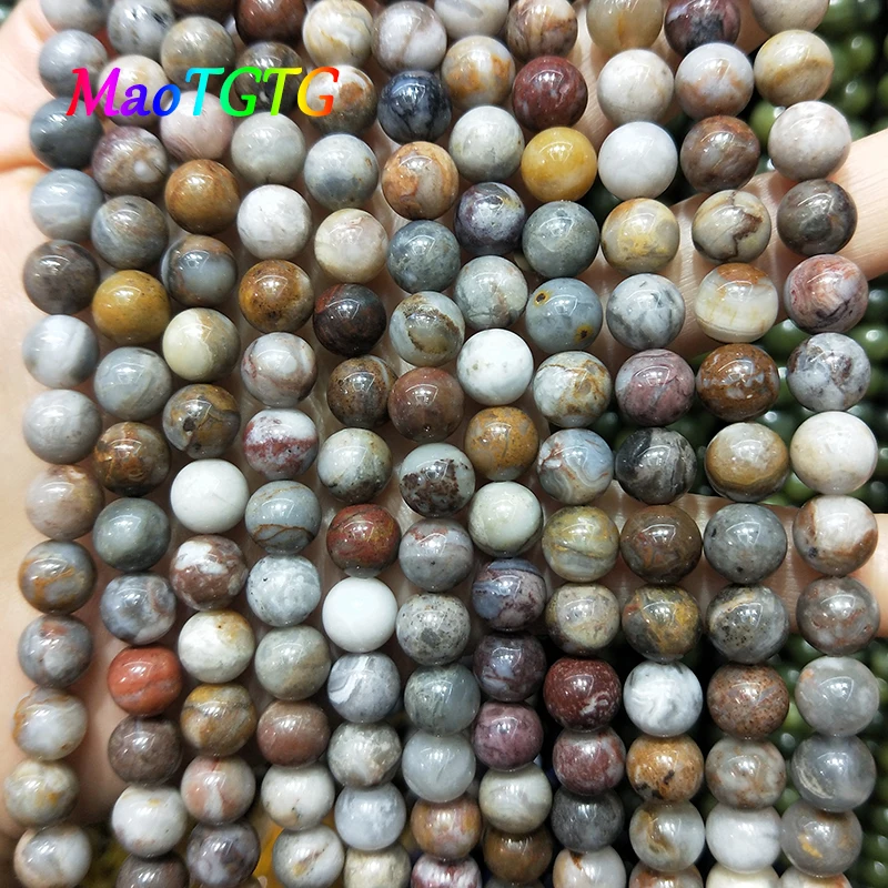 Натуральные круглые бусины Gobi Agates для изготовления ювелирных изделий ожерелье