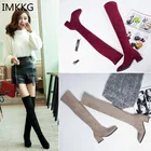 Женские сапоги выше колена, зимние универсальные сапоги с острым носком, a836, 2019