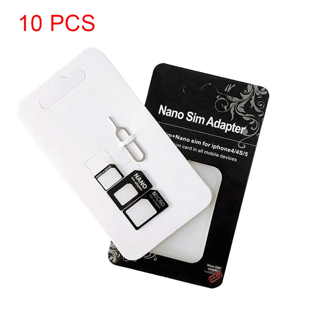 Newly 10 Set Nano Micro Mini Standard SIM Card Adapter Kit Tools 999 |