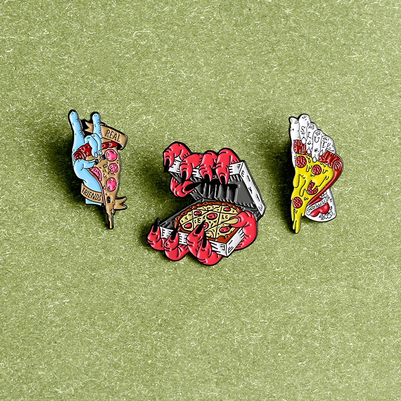 клюква пицца эмаль брошка дьявол рука кассетный нарезанная булавка бес пища