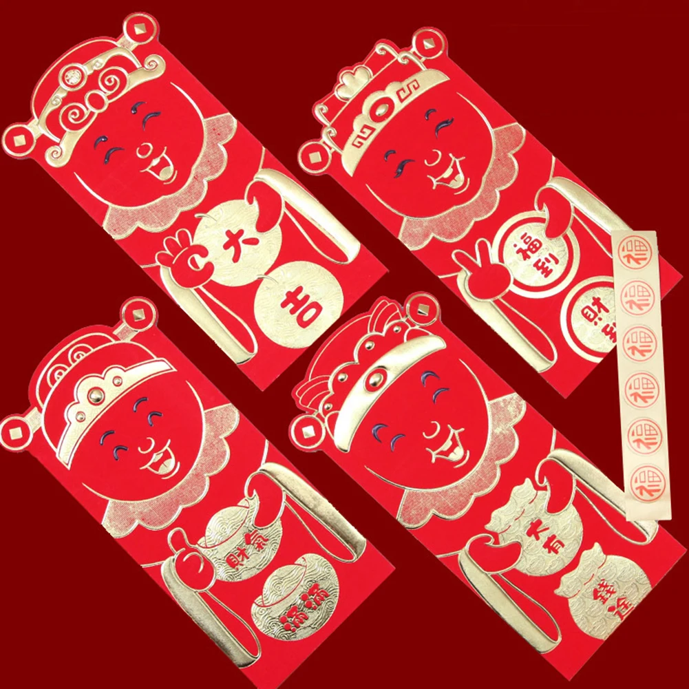3/6Pcs 2020 New Year Cartoon Mouse Rat Chinese Red Envelopes Packets Pocket Bag | Дом и сад
