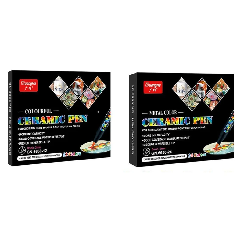 

High Temperature Oven Baked Multi Colors Ceramic Marker Pens Sets Permanent Porcelain Marker Pens for Drawing on Ceramic
