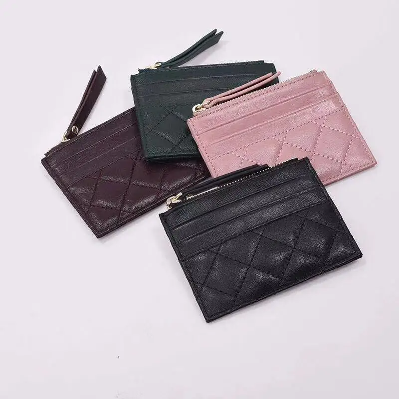 Роскошный брендовый дизайнерский держатель для кредитных карт из овечьей кожи