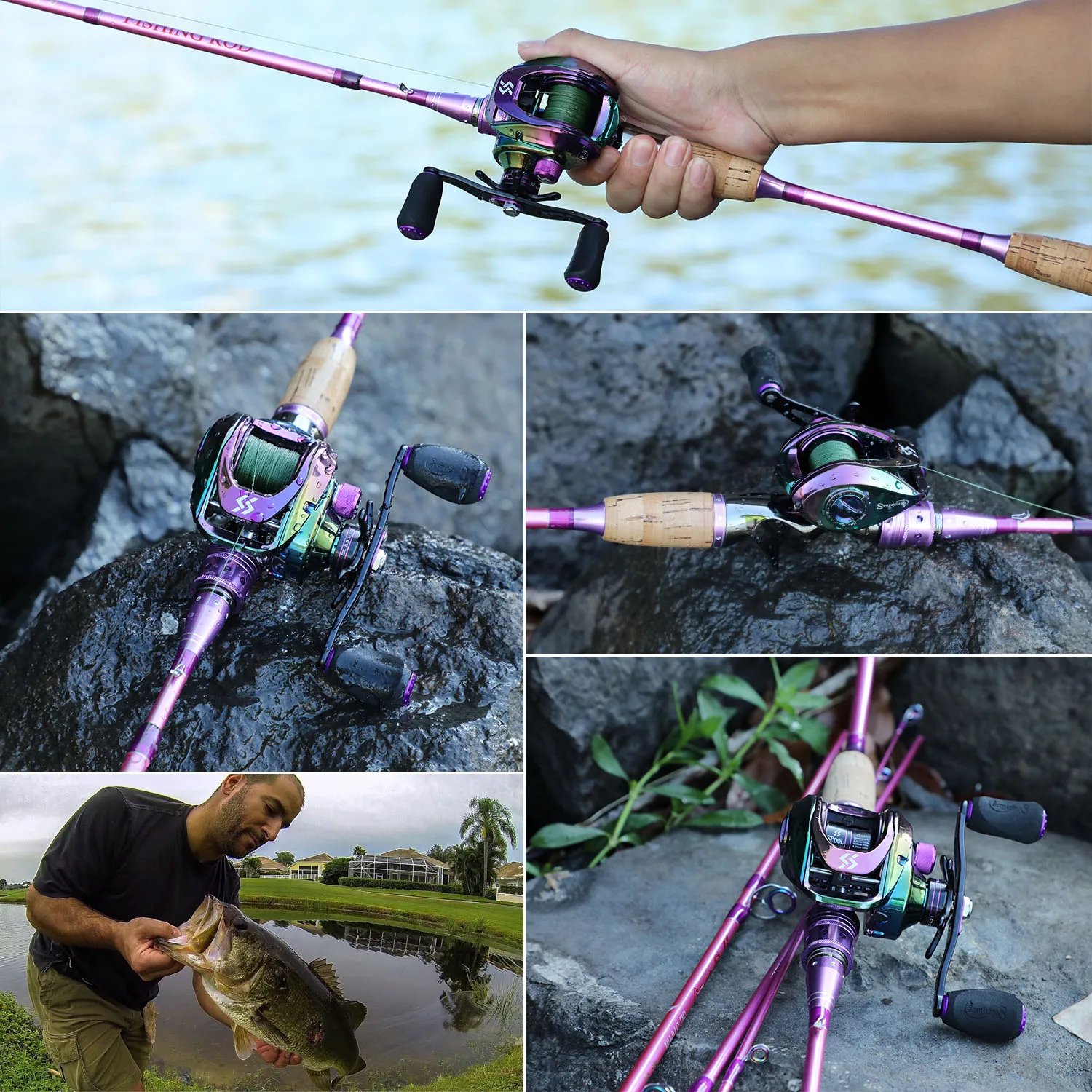 

2.1m 2.4m Spinning/Casting Portable Travel Rods 4 Section Lure Fishing Spinning Rods Ultralight Carp Rods Pesca