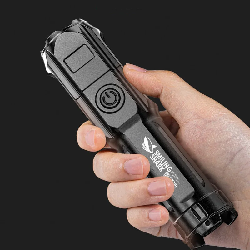 

powerful Portable led Flashlight Strong Light Rechargeable Zoom Highlight Tactical Flashlight Outdoor Lighting LED Flashlight