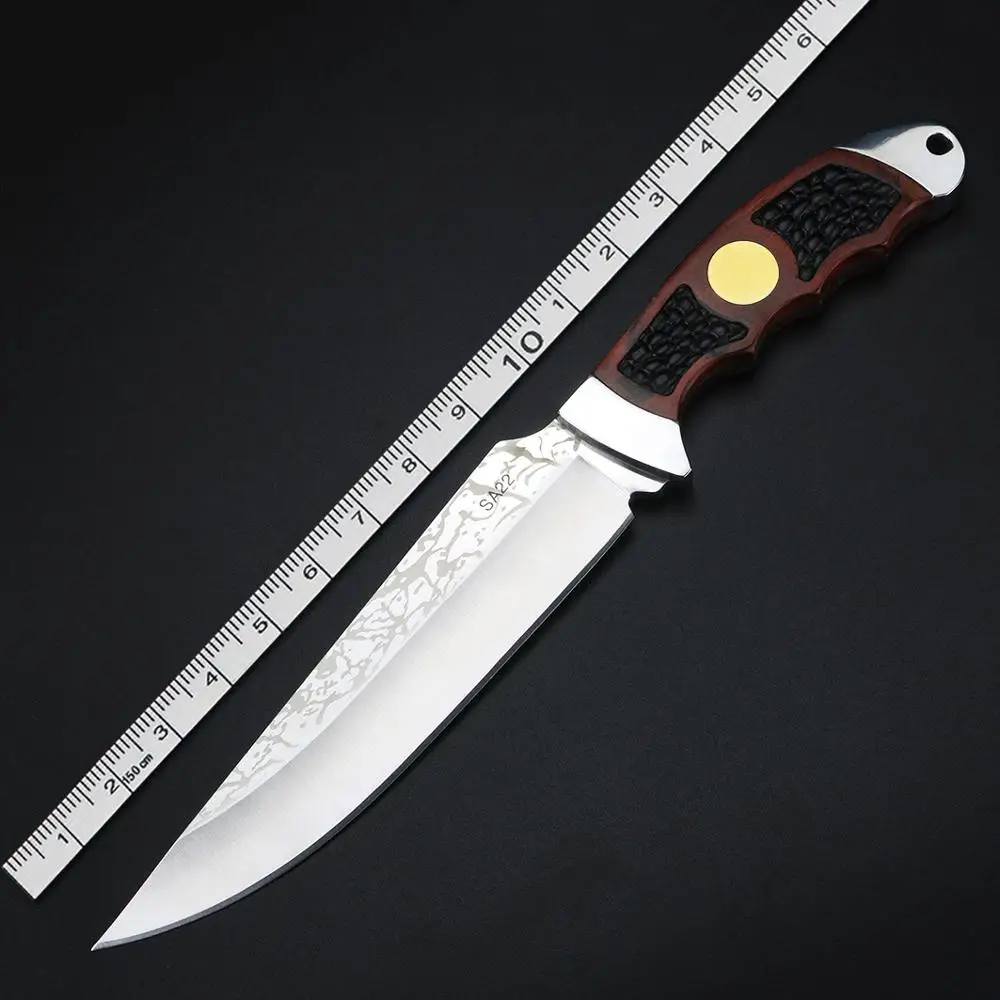 

Full Tang Hunting Knife Camping Fixed Blade Knives Portable Straight Knife Hiking Outdoor Survival Tool with Sheath