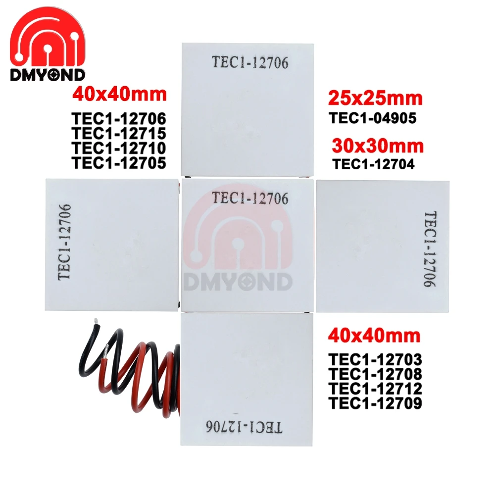 DC 12V TEC1 12715 12710 12709 12703 12704 12706 12705 Thermoelectric Cooler Peltier 30X30 40X40MM|Детали и аксессуары для