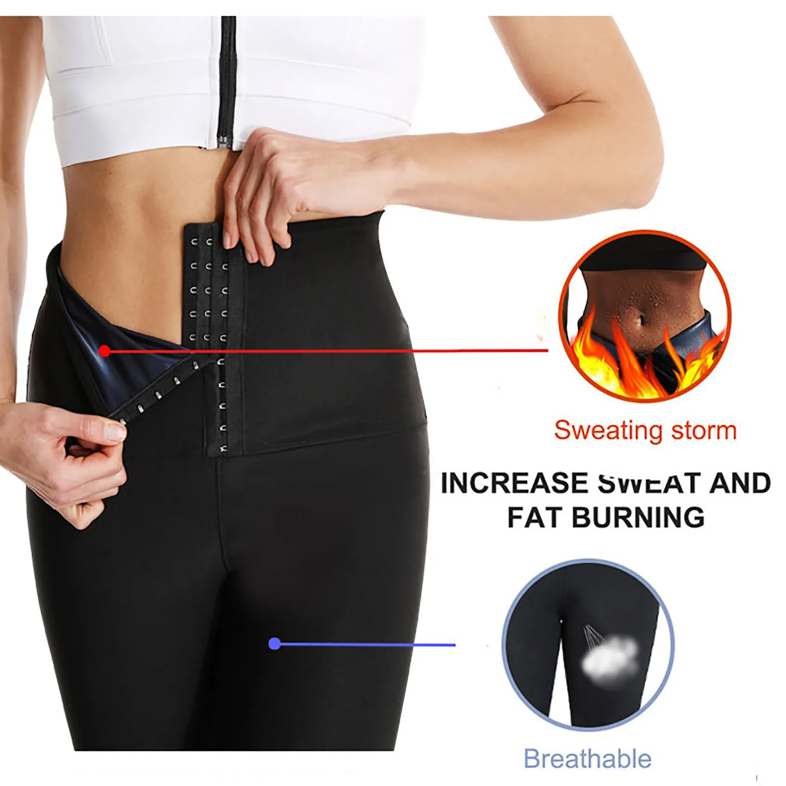 

New Sweat Sauna Pants Body Shaper Weight Loss Slimming Pants Women Waist Trainer Tummy Hot Thermo Sweat Leggings Fitness Workout