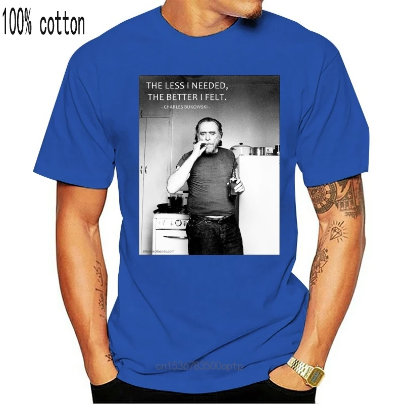 

New Charles Bukowski Mens T-shirt 100% Cotton Short Sleeves Tee Shirts