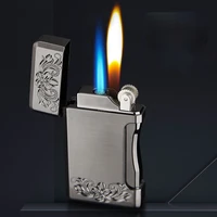 personality variable double fire grinding wheel open flame side pressure straight into the lighter creative gadgets for men