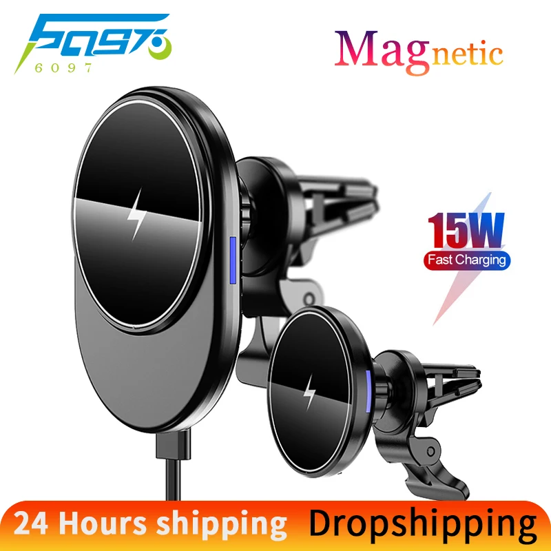 

15W Magnet Car Wireless Charger Phone Car Charger Wireless Holder Air Vent for iPhone 13 pro max mini Qi Wireless Fast Charging