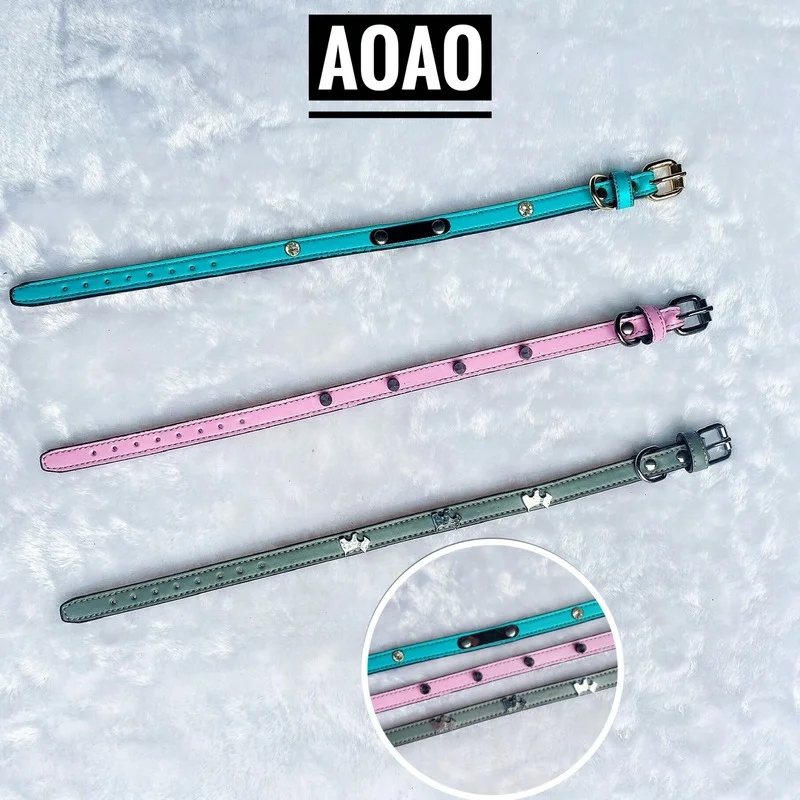 

PU puppy lettering spiked cat and dog collar original pet collar leather puppy accessories