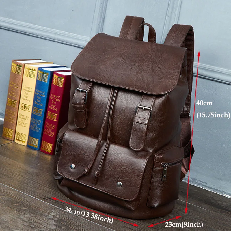 Рюкзаки для путешествий из искусственной кожи отдыха Винтажный Мужской кожаный