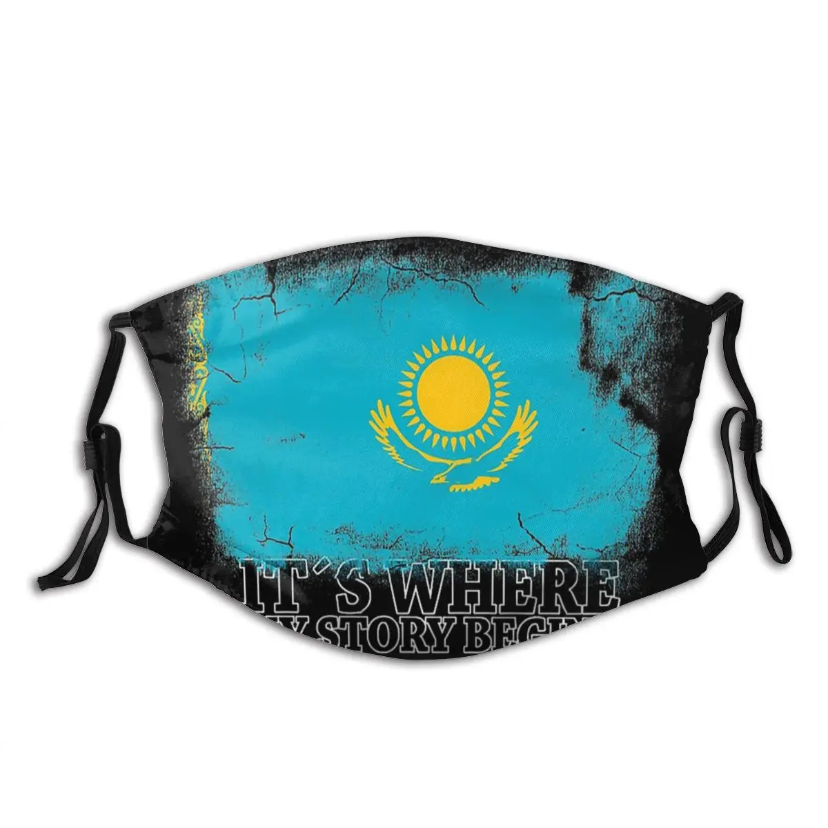 

Its Where My Story Begins Kazakhstan Washable Mouth Face Mask Anti Haze Dustproof with Filters Winter Protection Cover Muffle