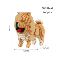 768psc cartoon little yellow dog animal 3d model brick diy pet dog mini diamond assembled building blocks childrens toy gift