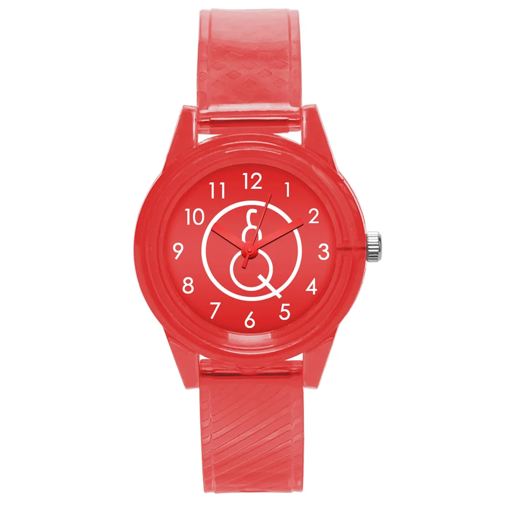 red Милые детские часы мультфильм ремни из ПВХ детские часы девочки мальчик розовый Reloj Enfant Ceasuir ученик платье Saats - Цвет: red
