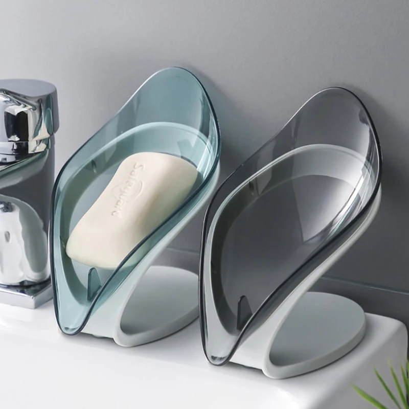 

Leaf Shape Soap Box Drain Bathroom Shower Dish Storage Bathroom Supplies Gadgets