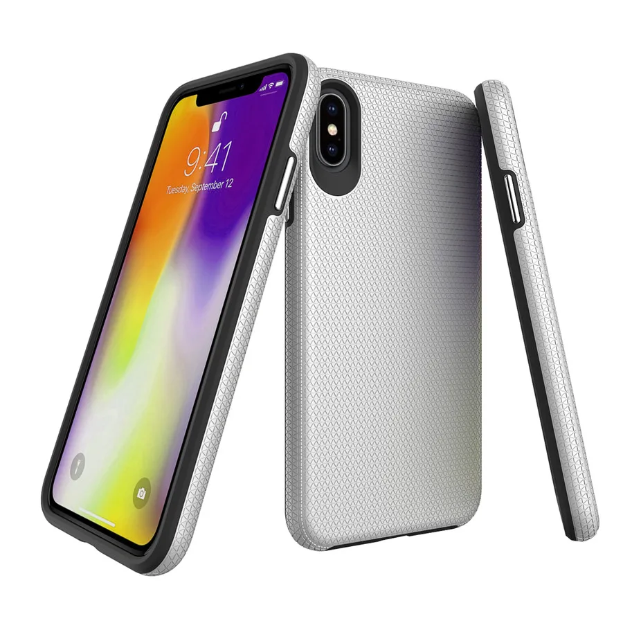 Silver Противоударный армированный чехол для телефона iphone 11 XR X XS Max 8 7 6 6S Plus, высокотеплоотводящий ТПУ чехол с алмазным узором, задняя крышка - Цвет: Silver