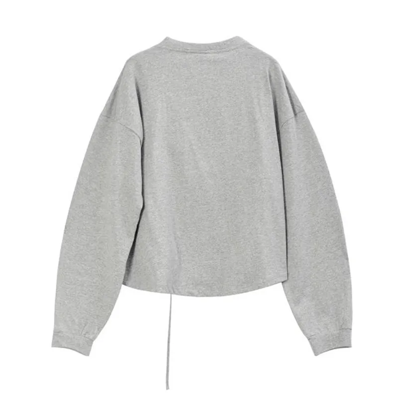 

Women's clothing Patchwork Color Matching Irregular Sweatshirt New vintage Asymmetry Fake Two Casual Hoodies Womens Clothes 2021