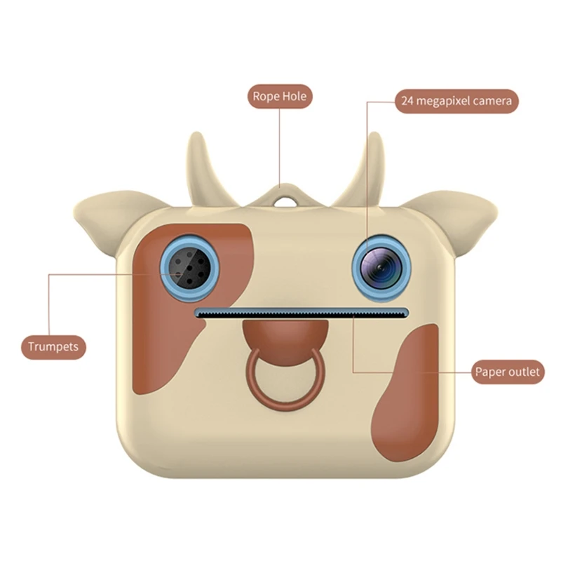 

Kids Instant Print Camera Toy Child Cartoon Selfie Digital Camera Video Recorder R66D