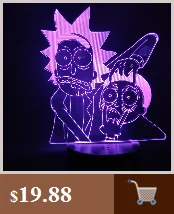 Ночник с 3d рисунком Рика и Морти, светодиодный ночник для детей, 7/16 цветов, светодиодный светильник для спальни, Рождественский подарок