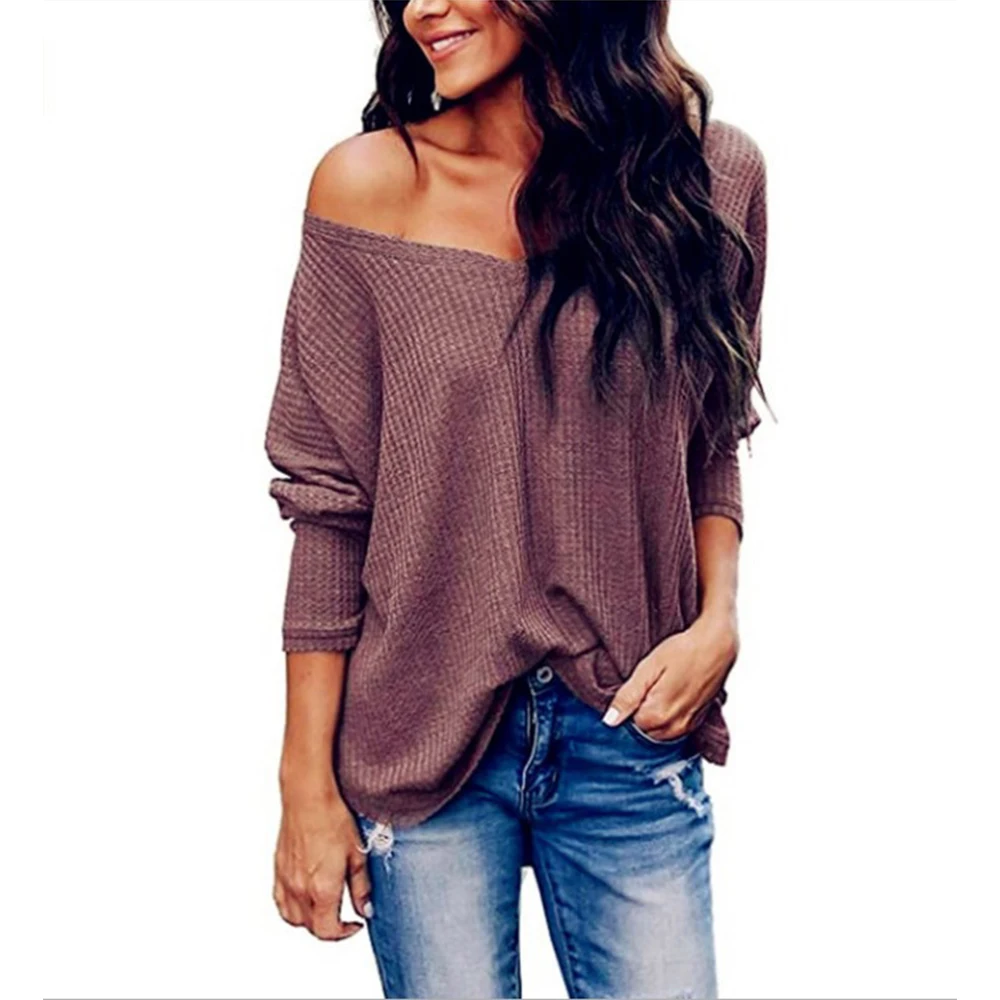 

2021 New Autumn Winter Knit Sweater Women V Neck Long Slevee Solid Pullovers Tops Casual Loose Streetwear Fashion Sweaters
