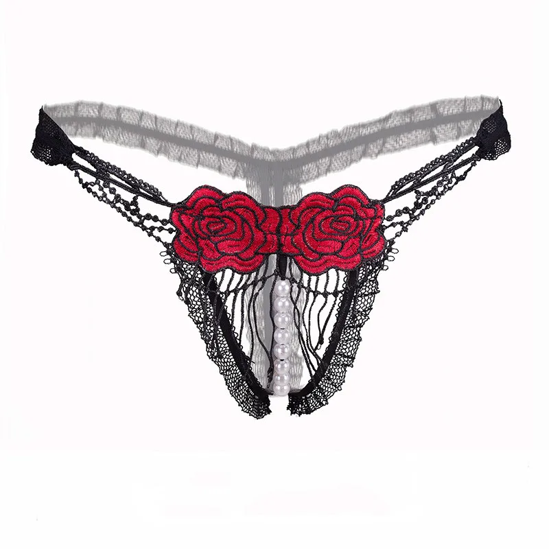 С открытой промежностью и жемчугом кружевные трусики пикантные женское белье