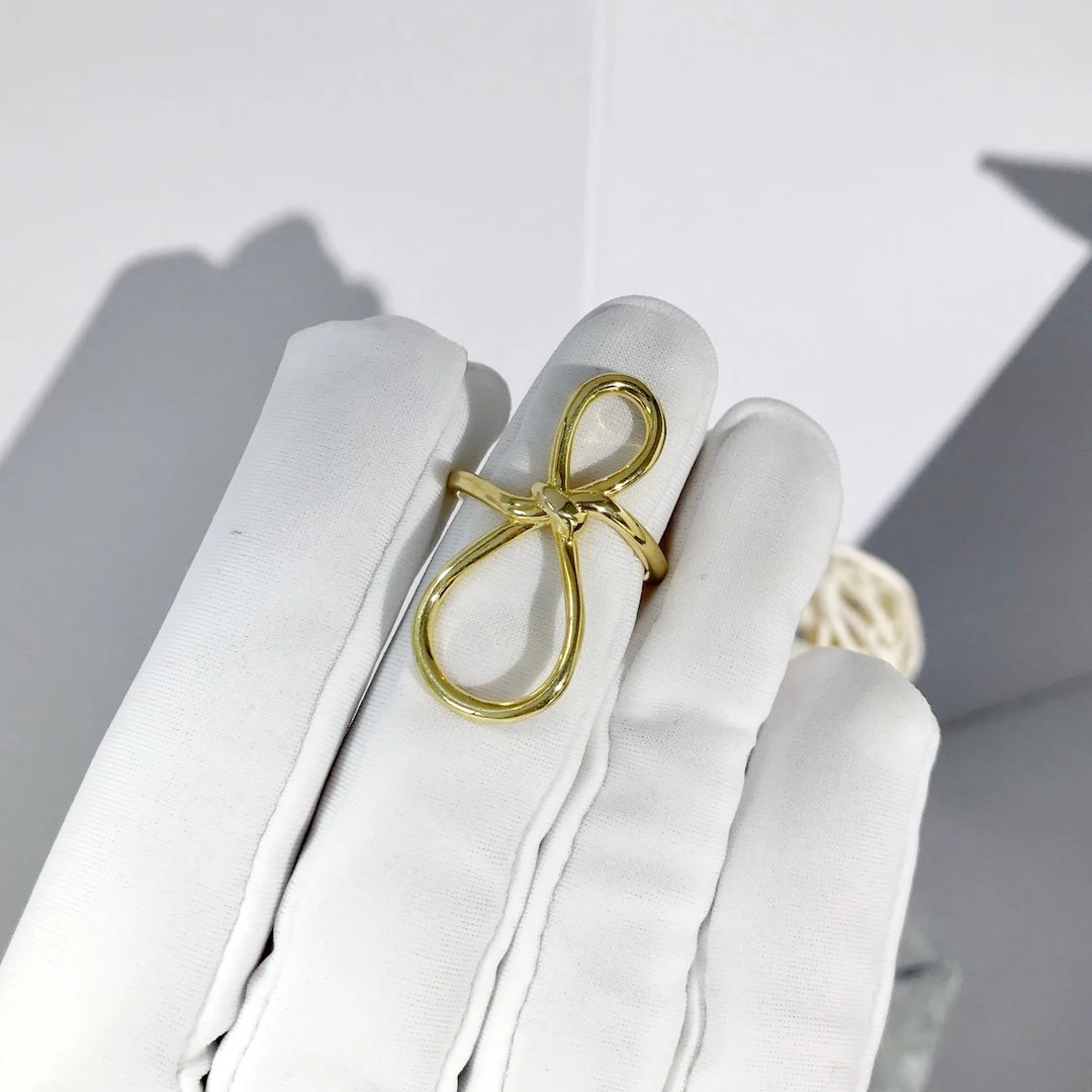 Модный Шарм Посеребренная копия 1:1 Желтый Серебряный Узел Toi Et Moi кольцо для