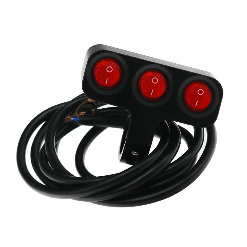 Мотоциклетный переключатель LMoDri запасные части три кнопки красный светодиодный