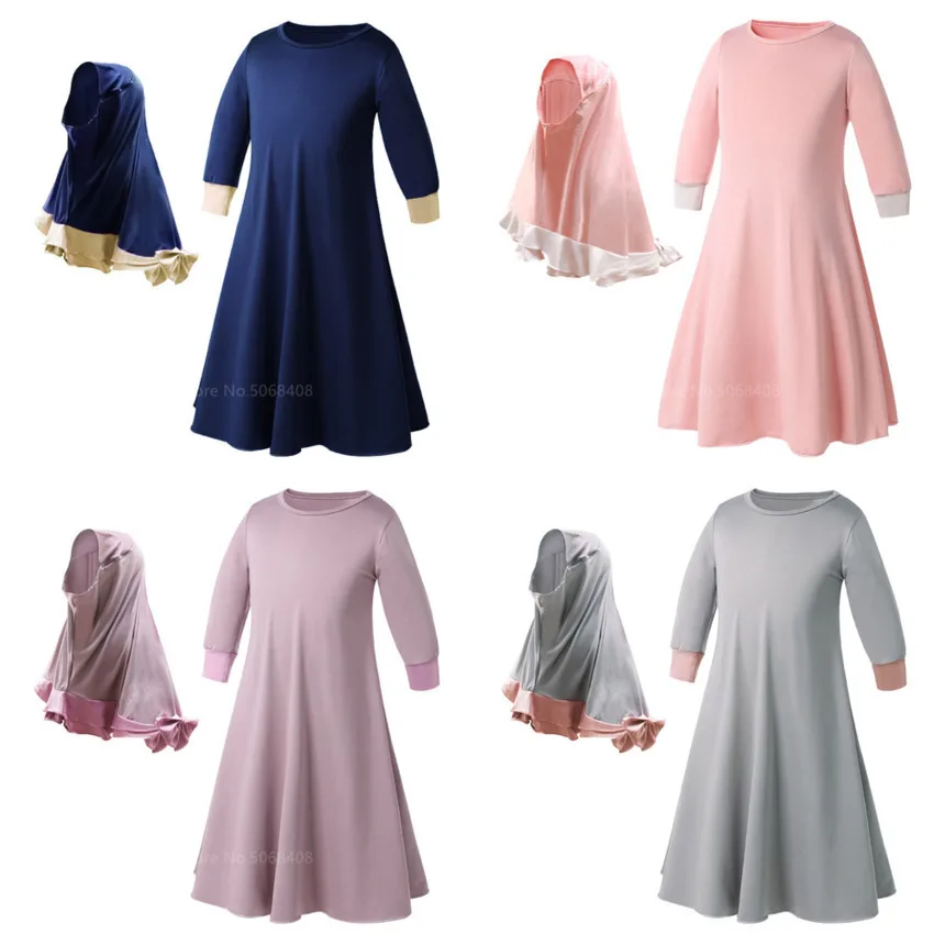 2021 мусульманская традиционная одежда исламский халат для детей девочек богаче