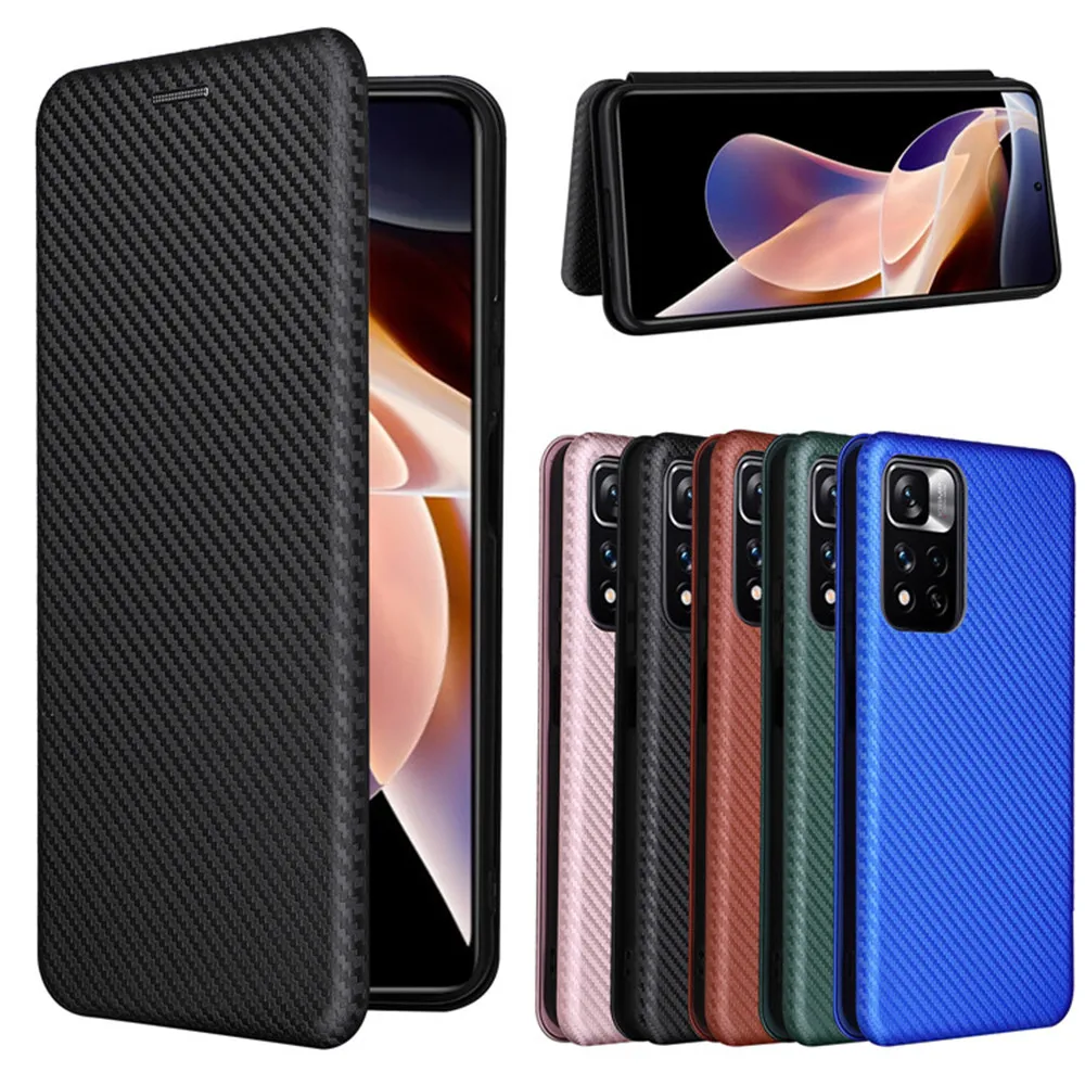 

For Xiaomi Poco X4 NFC Case Luxury Carbon Fiber Skin Magnetic Adsorption Case For Xiaomi Poco X4NFC X 4 Phone Bags