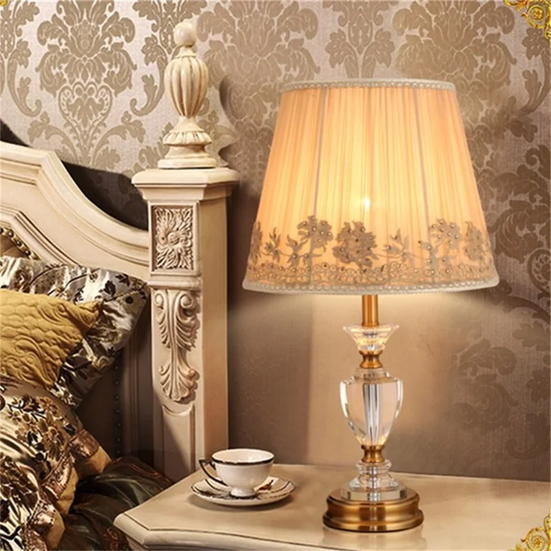

SAROK Modern Table Lamp Crystal Desk Light LED Home Luxury Beside Decorative for Foyer Bedroom Office Hotel