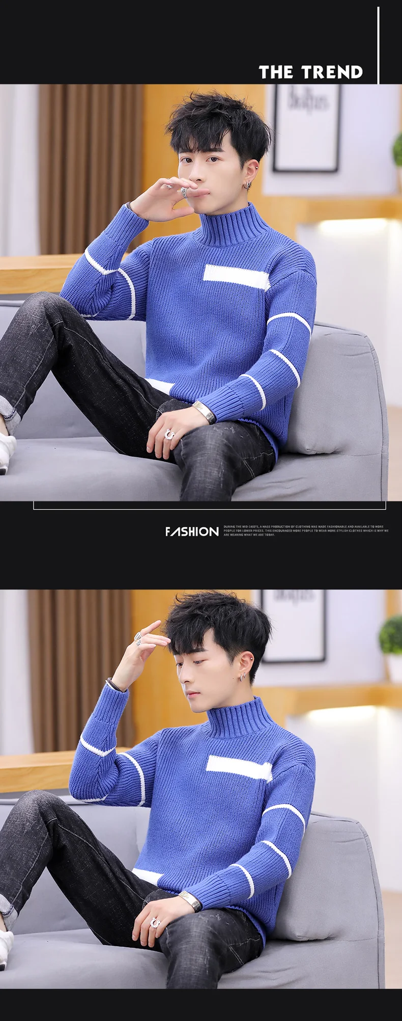 Winter High Neck Thick Warm Sweater Men Turtleneck Brand Mens Sweaters Slim Fit Pullover Men Knitwear Male clothes