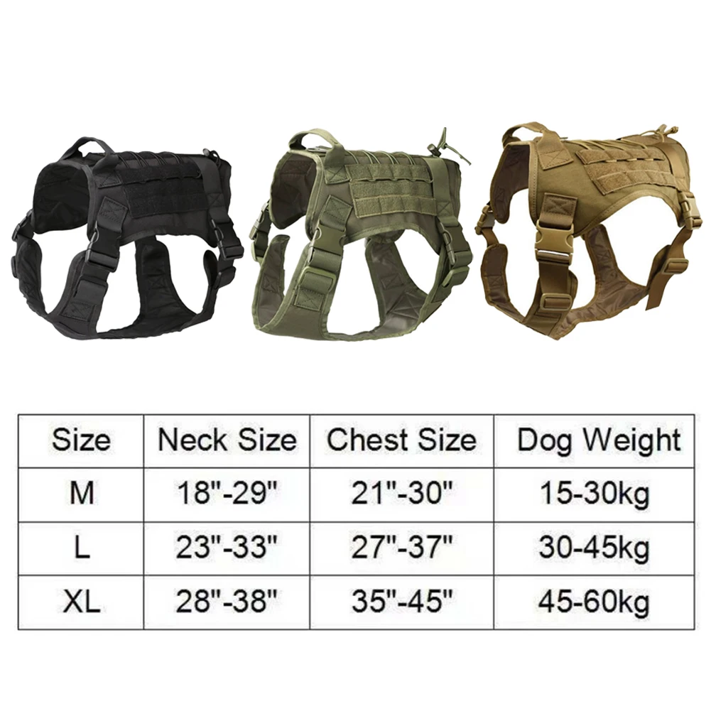 

Military Tactical Dog Harness k9 Vest Front Clip Law Enforcement K9 Working Dog Vest Adjustable Training Hunting Molle Dog Vest