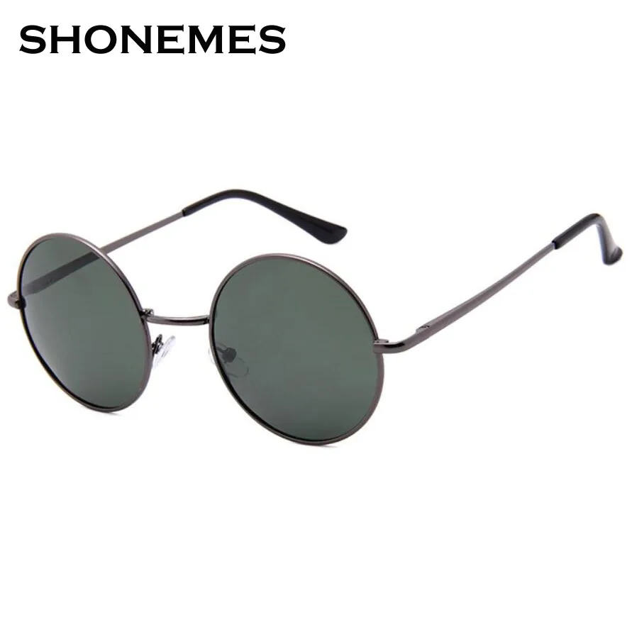 

Fashion Polarized Round Sunglasses Men Women Vintage Design Retro Shades Gunmetal Frame Black Sun Glasses