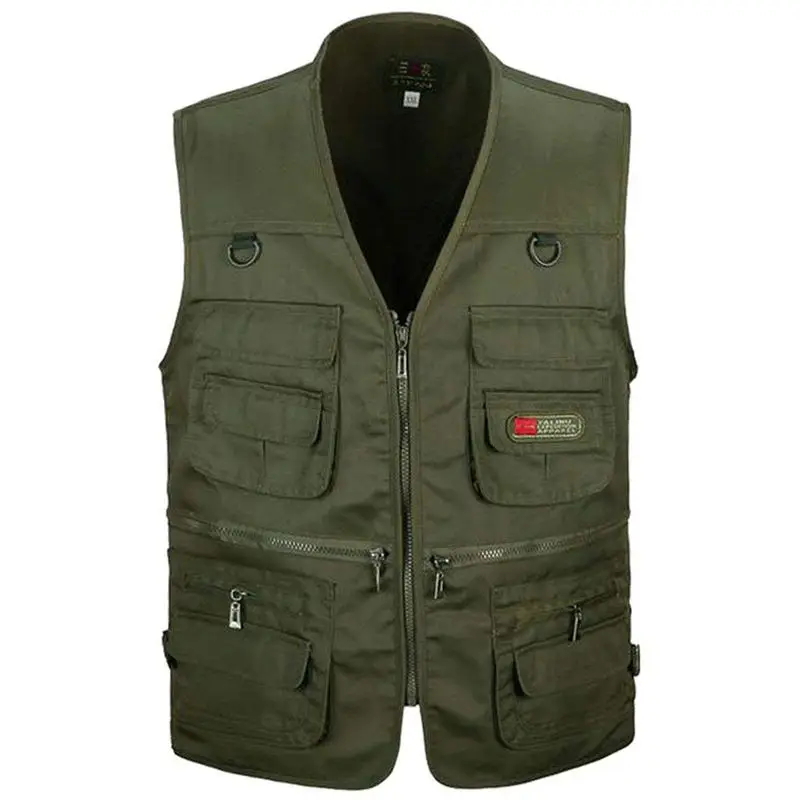 

Men's Fishing Vest with Multi-Pocket Zip for Photography / Hunting / Travel Outdoor Sport - Green Army, XXL