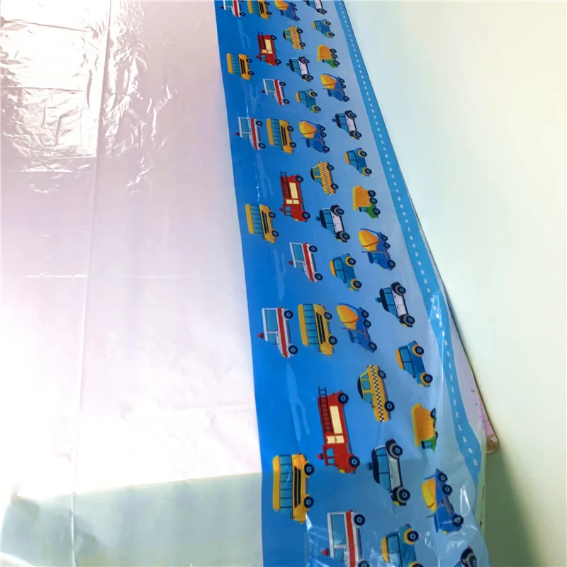 Cartoon cars Tablecloth Construction vehicle party Disposable Table cover for kids happy Birthday Party Supplies 1.08*1.8M | Дом и сад