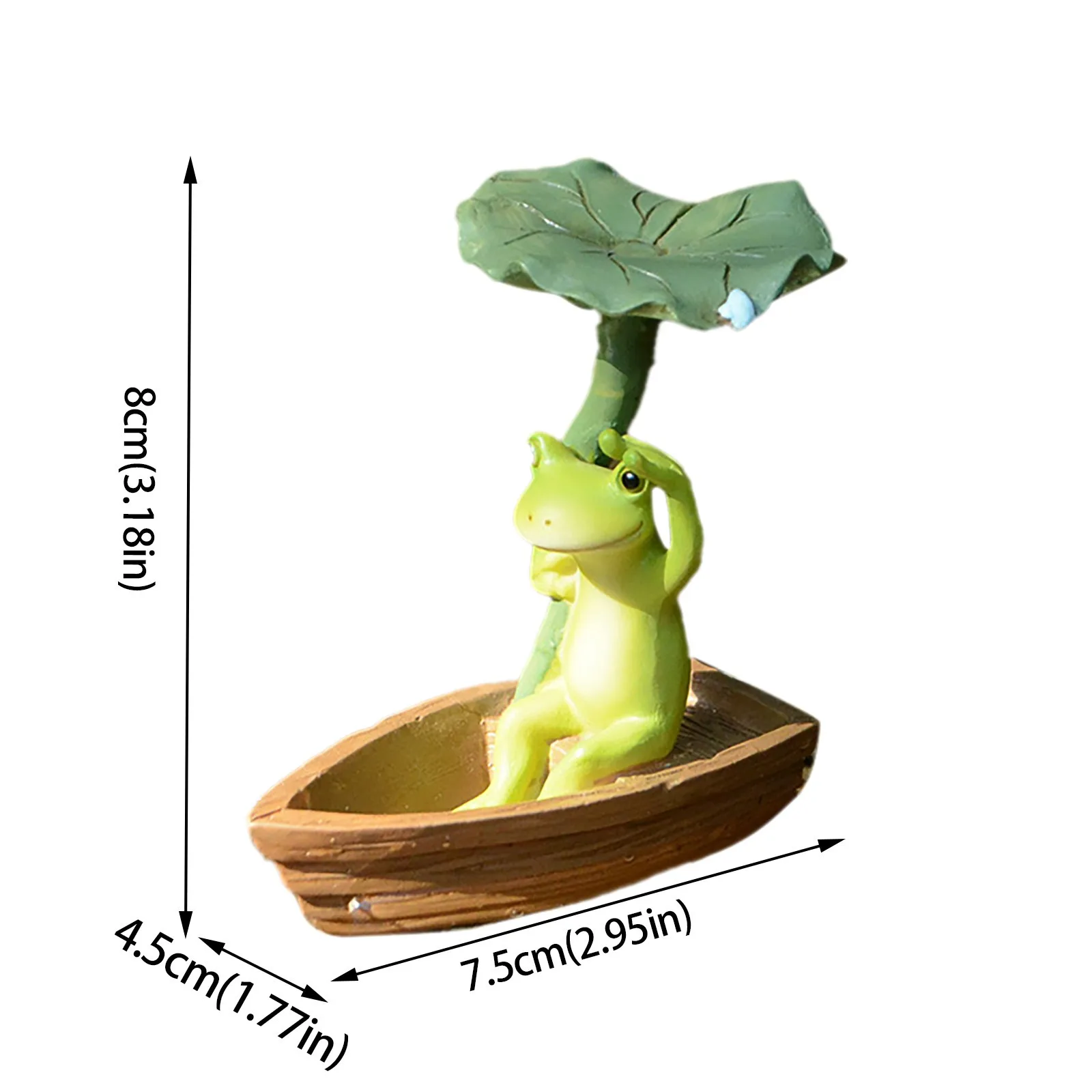 Кавайное украшение в виде лягушки листьев лотоса уличные садовые статуэтки