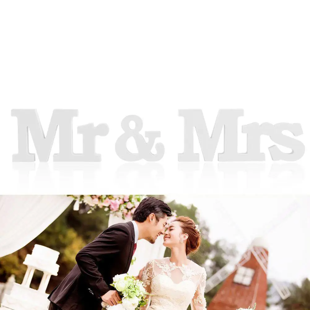 Новейший дизайн английские буквы Mr & Mrs свадебное украшение предмет интерьера