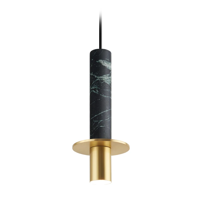 STOCKHOLM скандинавские Ins Lustre marble Terrazzo Золотой подвесной светильник s Led светильник, Светильники для спальни, ресторана, бара, прикроватная лампа, дизайн - Цвет корпуса: single head black
