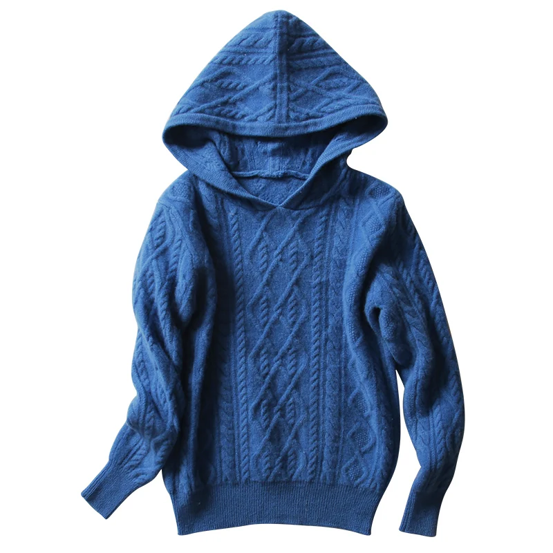 

Spring new Hooded Sweater Soft Brand design warm girly Pullover Sweater loose Thick wool streetwear Long-sleeved Sweater Eomen