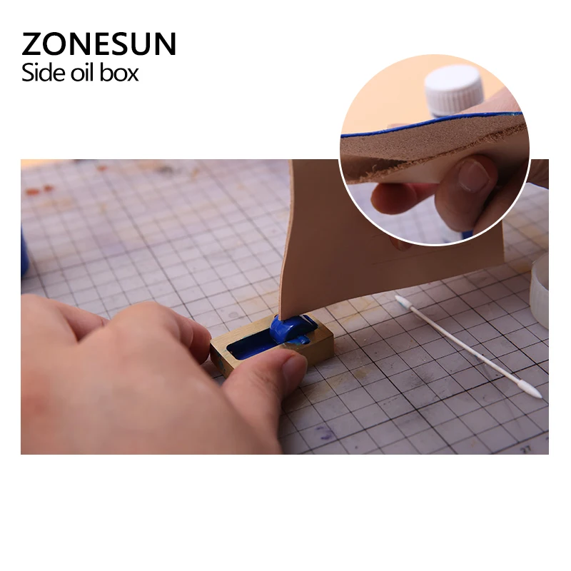 

ZONESUN Leather Craft Making Tool Oil Painting Box + 2 Rollers Brass DIY Hand Making Sewing Tools Sets Sale