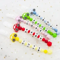 cute idea 1set car pacifier chain silicone baby soft teether chewable food grade teething bpa free handmade diy baby product toy