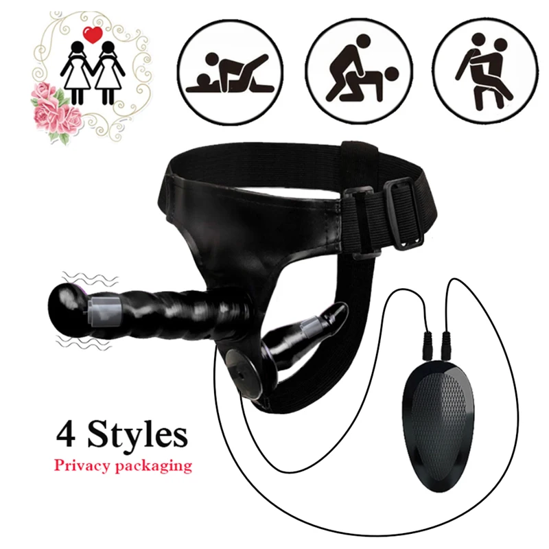 Двойной страпон реалистичный фаллоимитатор ультра эластичный ремень на для