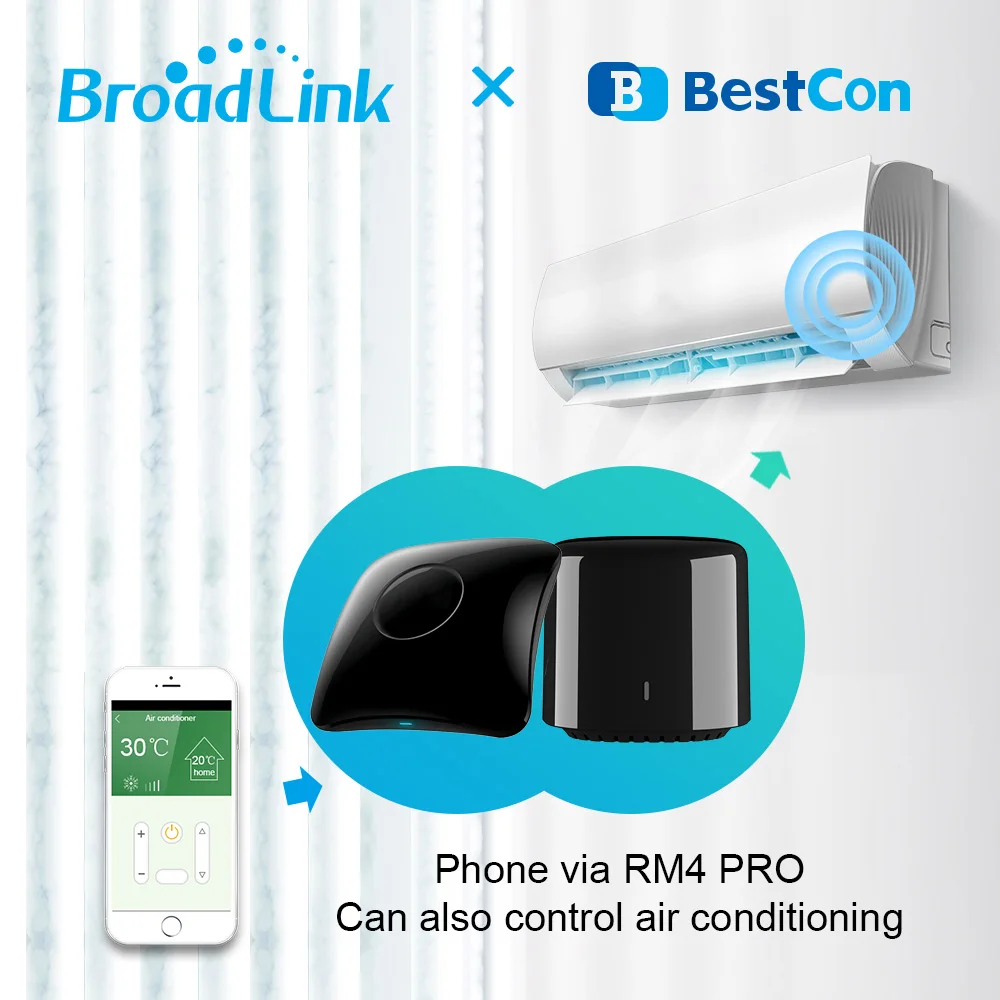 2020 Broadlink RM4 Pro RM4C Mini WiFi IR RF Универсальный Интеллектуальный пульт дистанционного