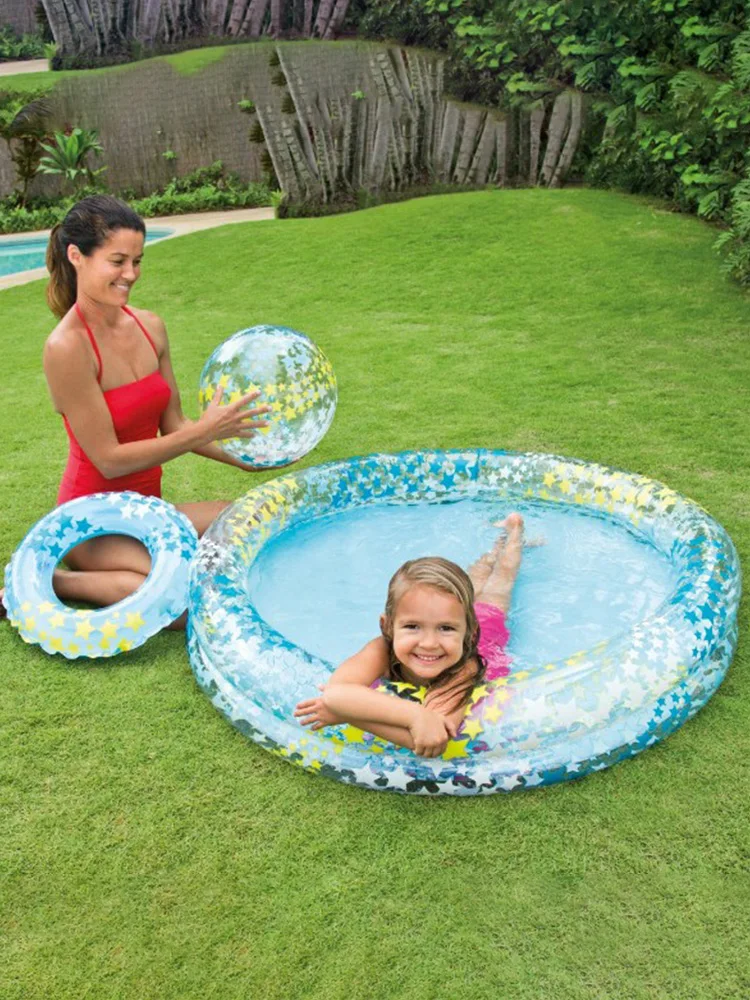 

3PCS/Set Inflatable swimming pool Dreamy Star High-quality Edualtional Three-piece Family Paddling children's ocean ball Pool