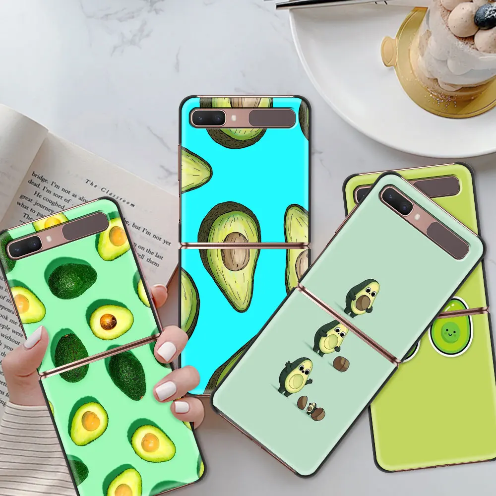 

Phone Case For Samsung Z Flip3 5G Hard Back TPU Case PC Capa Black Shell rubber Fundas Cool avocado