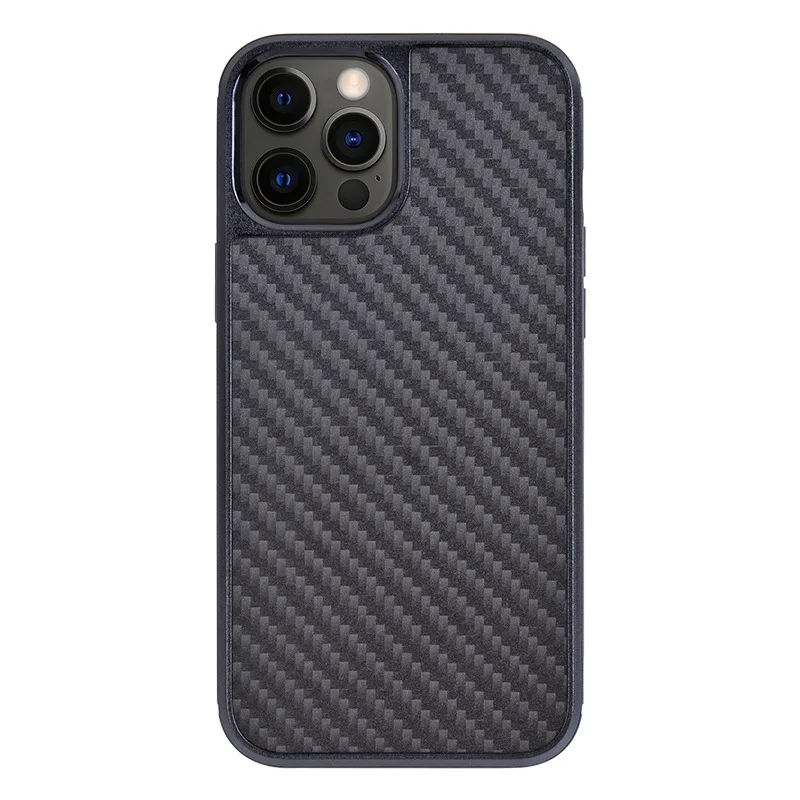 

Suitable for Iphone12 Kevlar Real Carbon Fiber Phone Shell Built-in Leather Apple 12 Drop-Resistant Business Protective Case