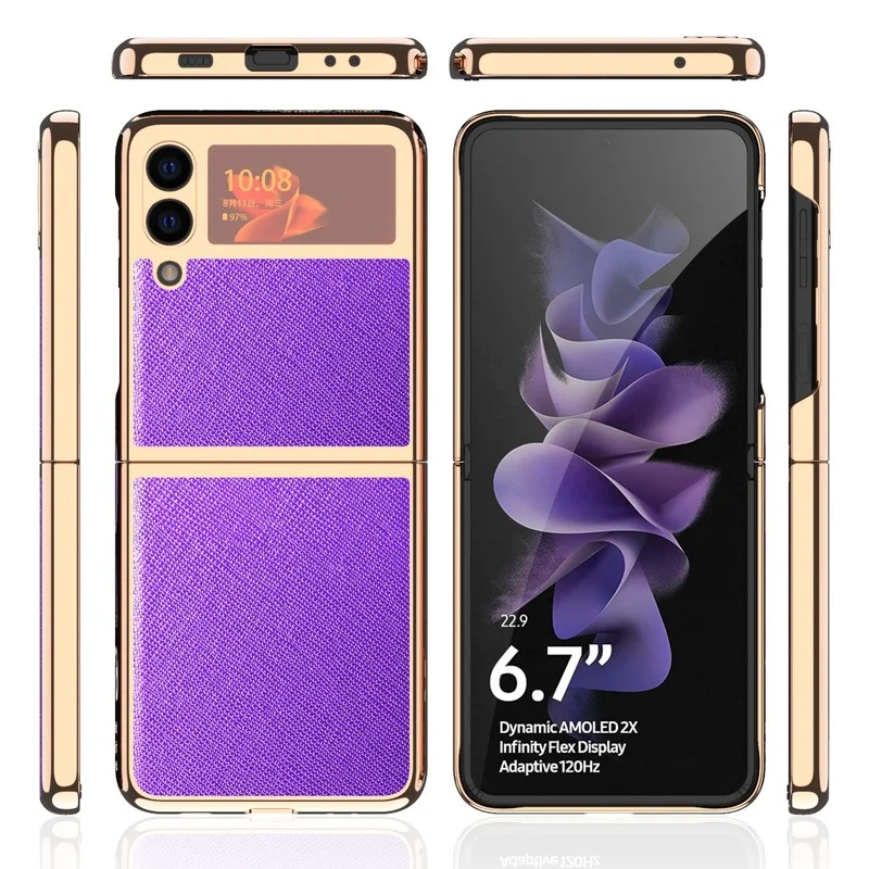 luxury pu leather phone case for samsung galaxy z flip3 5g fashion cover for galaxy z flip 3 all inclusive phone covers free global shipping